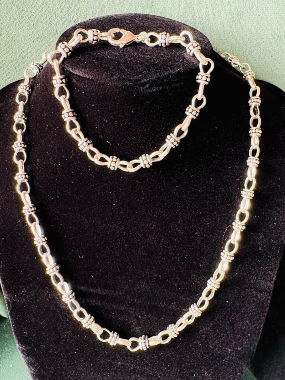 Silver Necklace and Bracelet Set